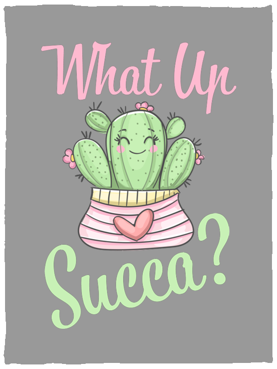 Luxurious 'What Up Succa?' Fleece Blanket - 0.6cm Cozy Thickness, Full-Color Print, Perfect for Succulent Enthusiasts - 30x40