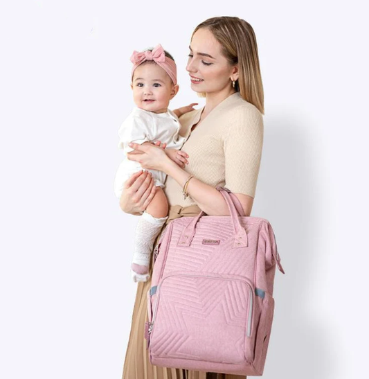 Modern, Functional, and Stylish Quilted Diaper Bag Backpack