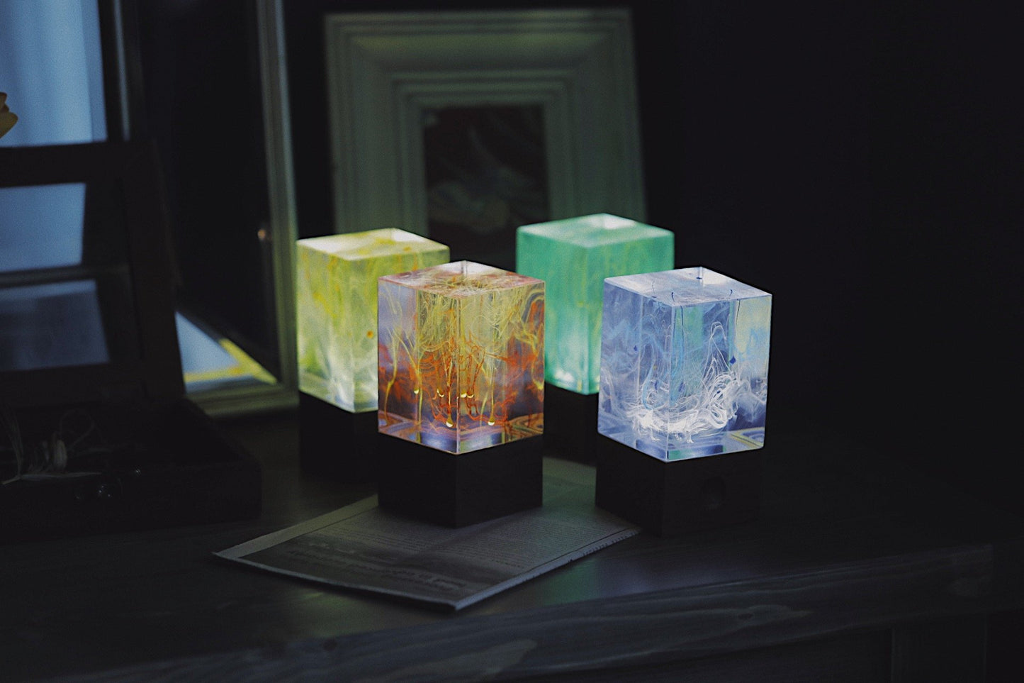 Handcrafted Resin Table Lamp