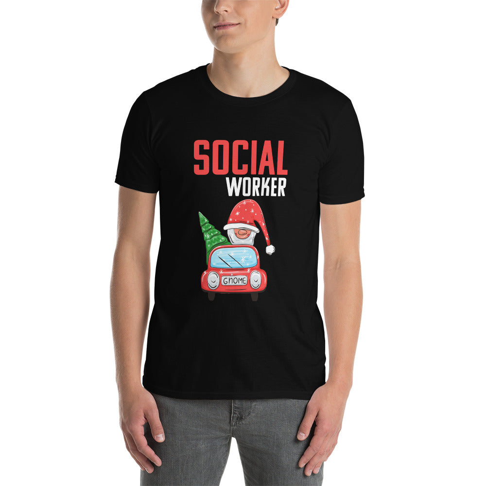 Christmas Social Worker Gnome Short-Sleeve Unisex T-Shirt