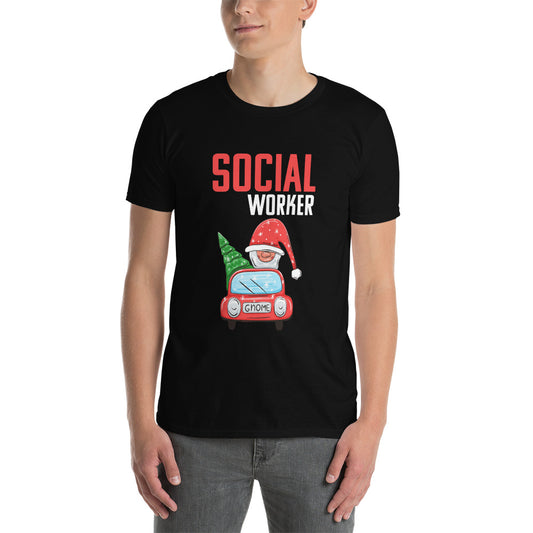 Christmas Social Worker Gnome Short-Sleeve Unisex T-Shirt