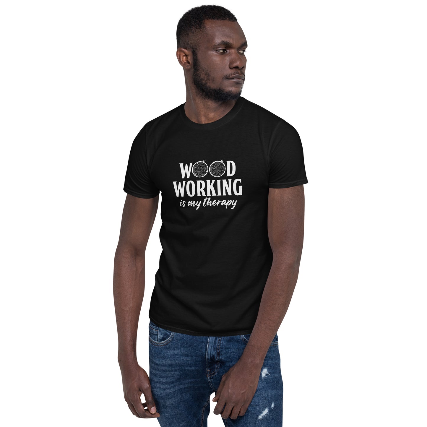 Wood Working Is My Therapy Woodwork Carpenter Vintage Novelty Short-Sleeve Unisex T-Shirt