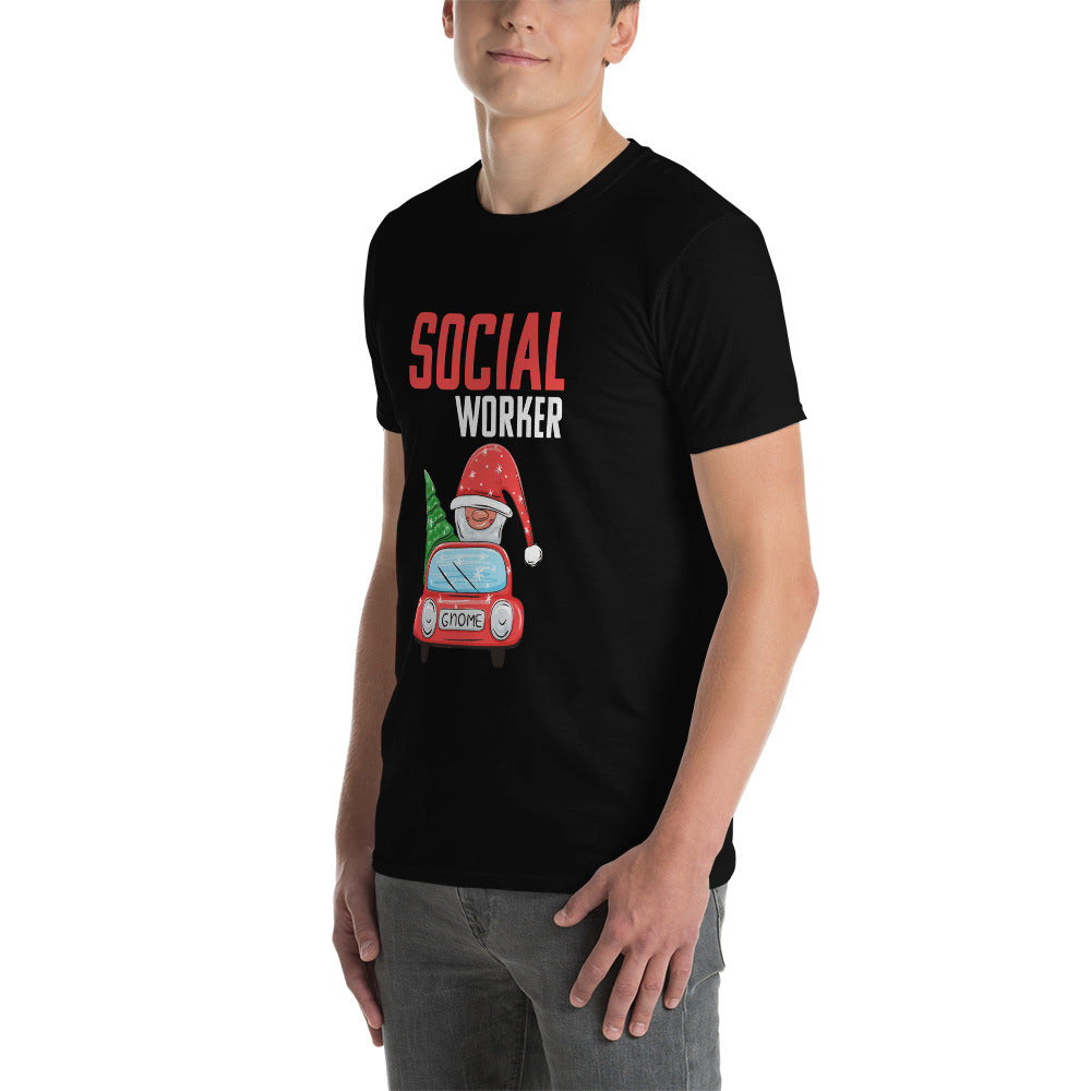 Christmas Social Worker Gnome Short-Sleeve Unisex T-Shirt