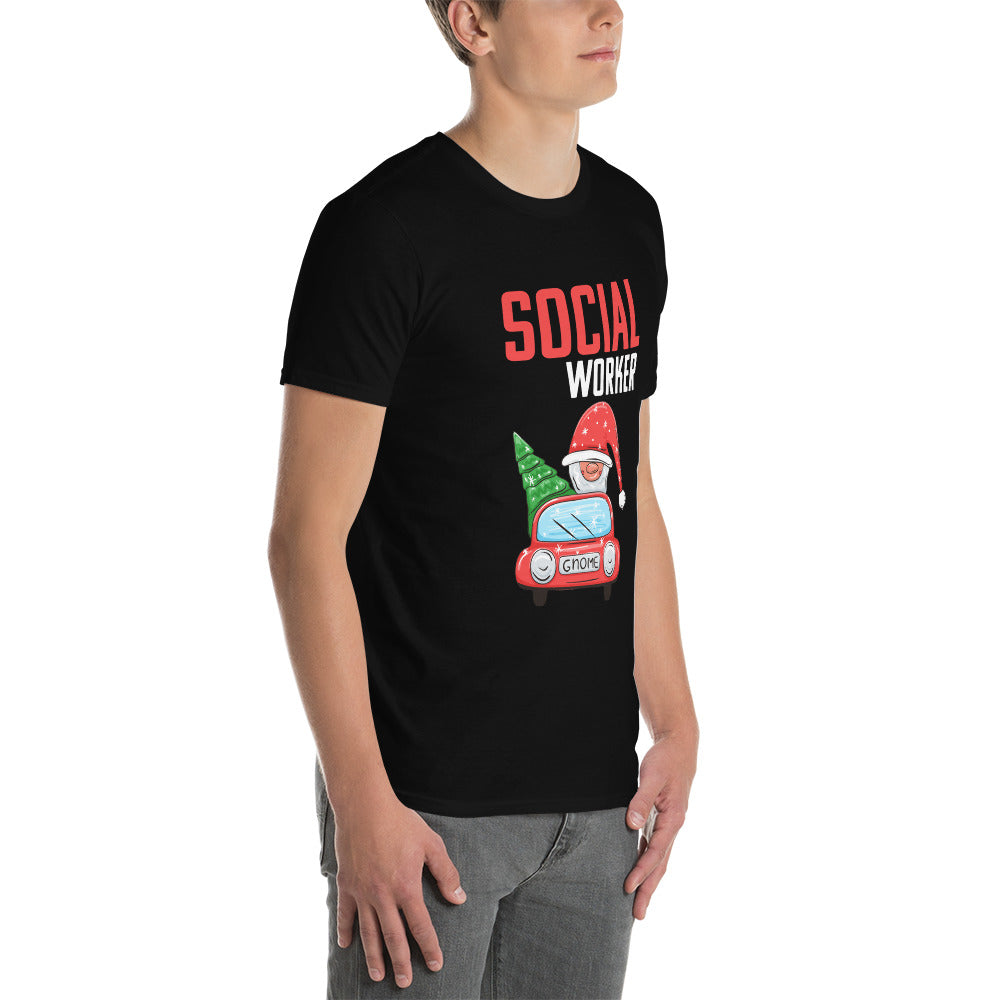 Christmas Social Worker Gnome Short-Sleeve Unisex T-Shirt