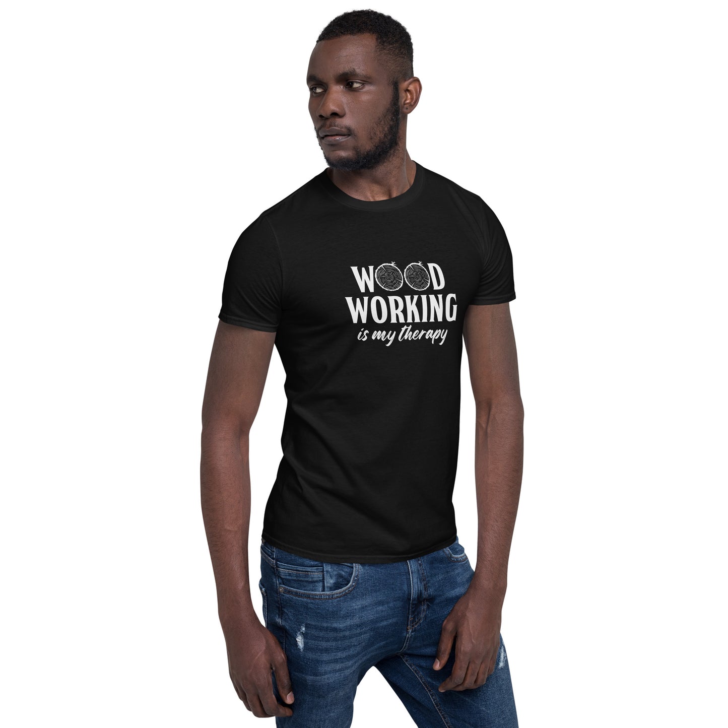 Wood Working Is My Therapy Woodwork Carpenter Vintage Novelty Short-Sleeve Unisex T-Shirt