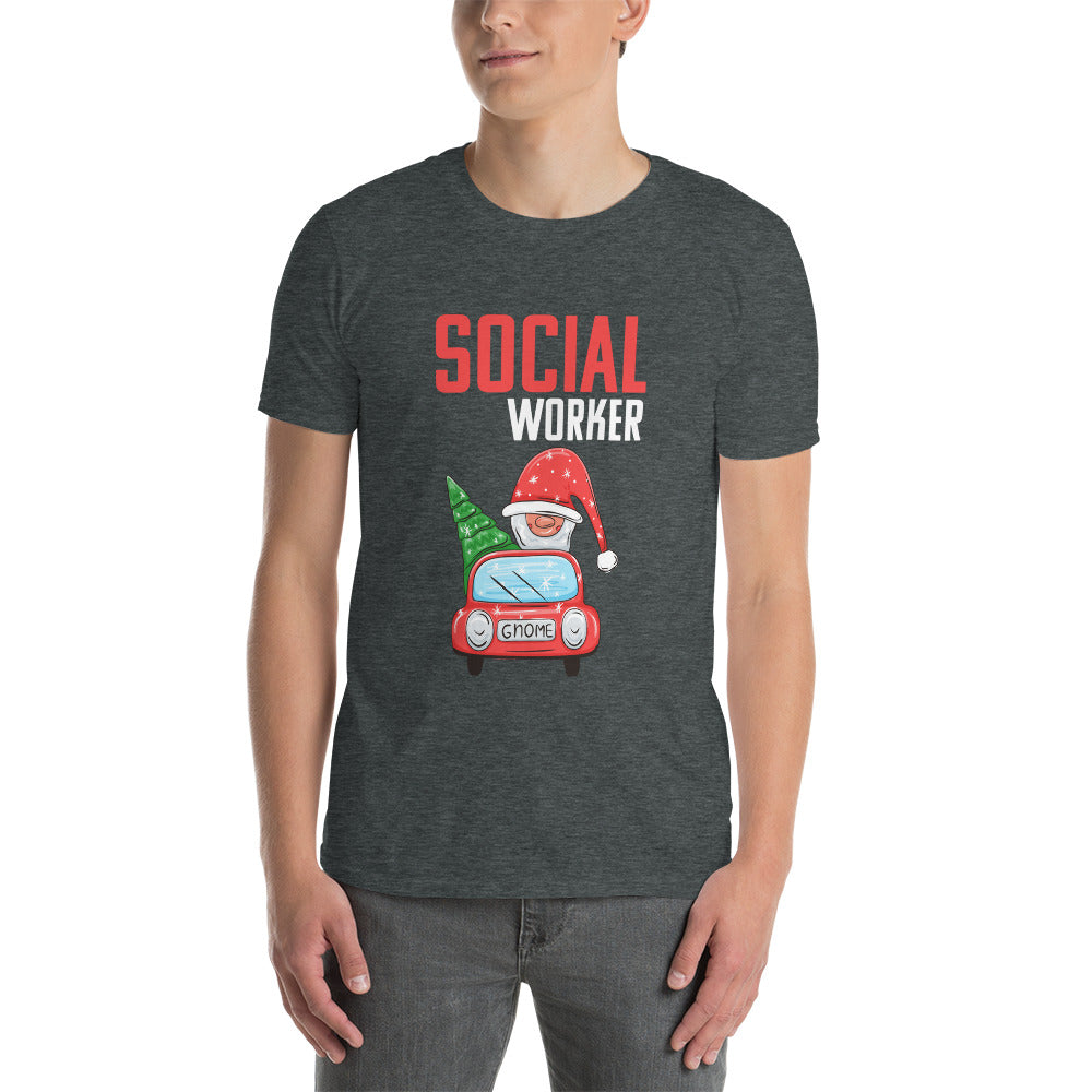 Christmas Social Worker Gnome Short-Sleeve Unisex T-Shirt