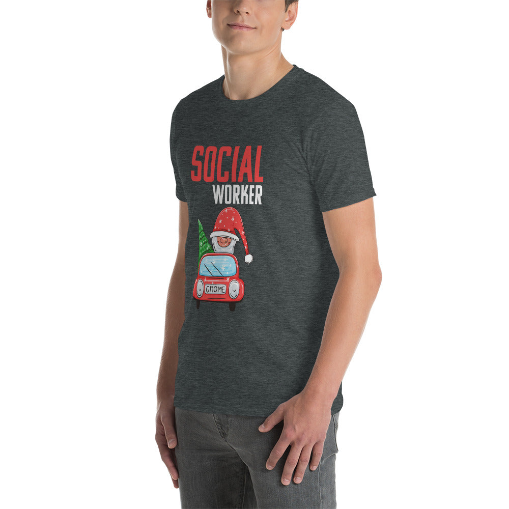 Christmas Social Worker Gnome Short-Sleeve Unisex T-Shirt