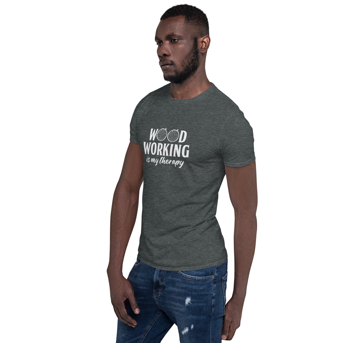 Wood Working Is My Therapy Woodwork Carpenter Vintage Novelty Short-Sleeve Unisex T-Shirt