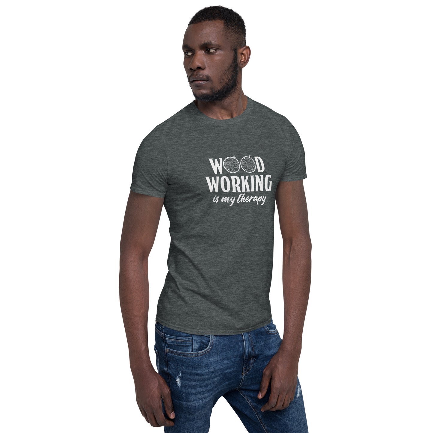 Wood Working Is My Therapy Woodwork Carpenter Vintage Novelty Short-Sleeve Unisex T-Shirt