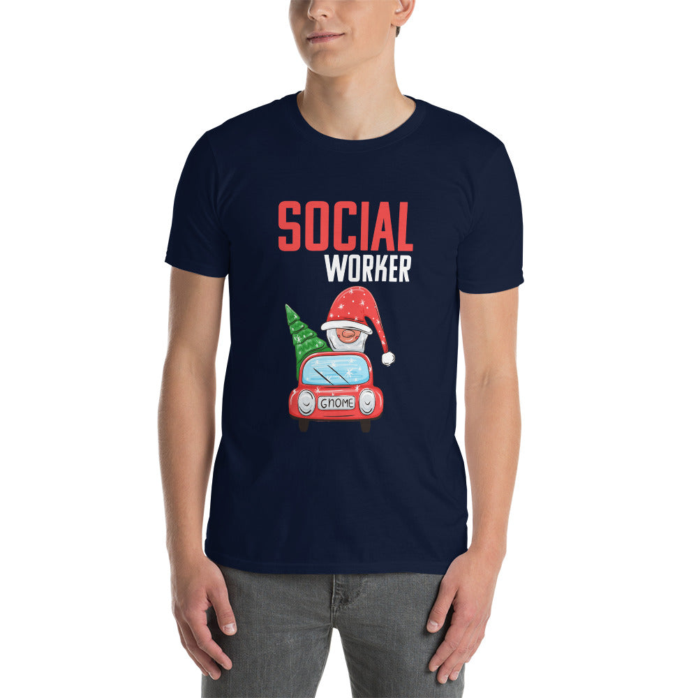 Christmas Social Worker Gnome Short-Sleeve Unisex T-Shirt