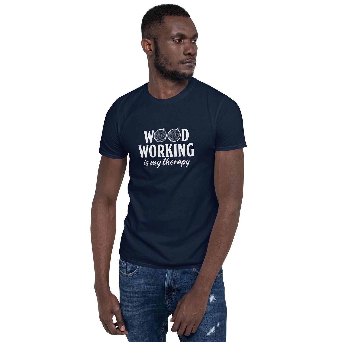 Wood Working Is My Therapy Woodwork Carpenter Vintage Novelty Short-Sleeve Unisex T-Shirt