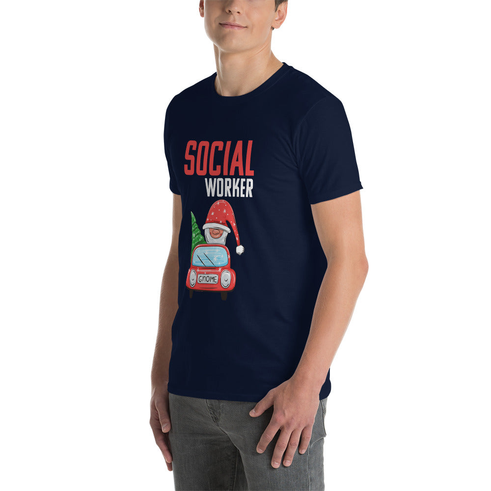 Christmas Social Worker Gnome Short-Sleeve Unisex T-Shirt