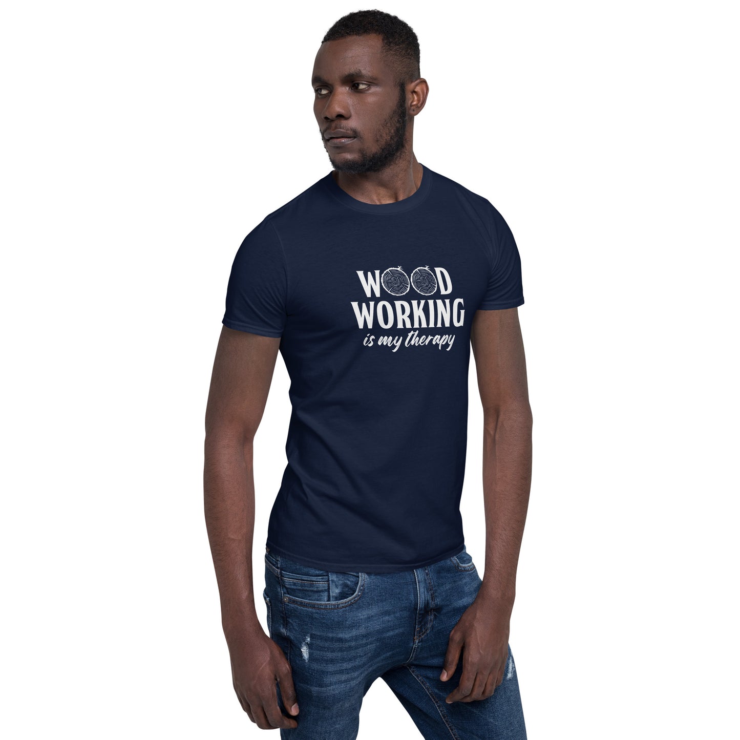 Wood Working Is My Therapy Woodwork Carpenter Vintage Novelty Short-Sleeve Unisex T-Shirt