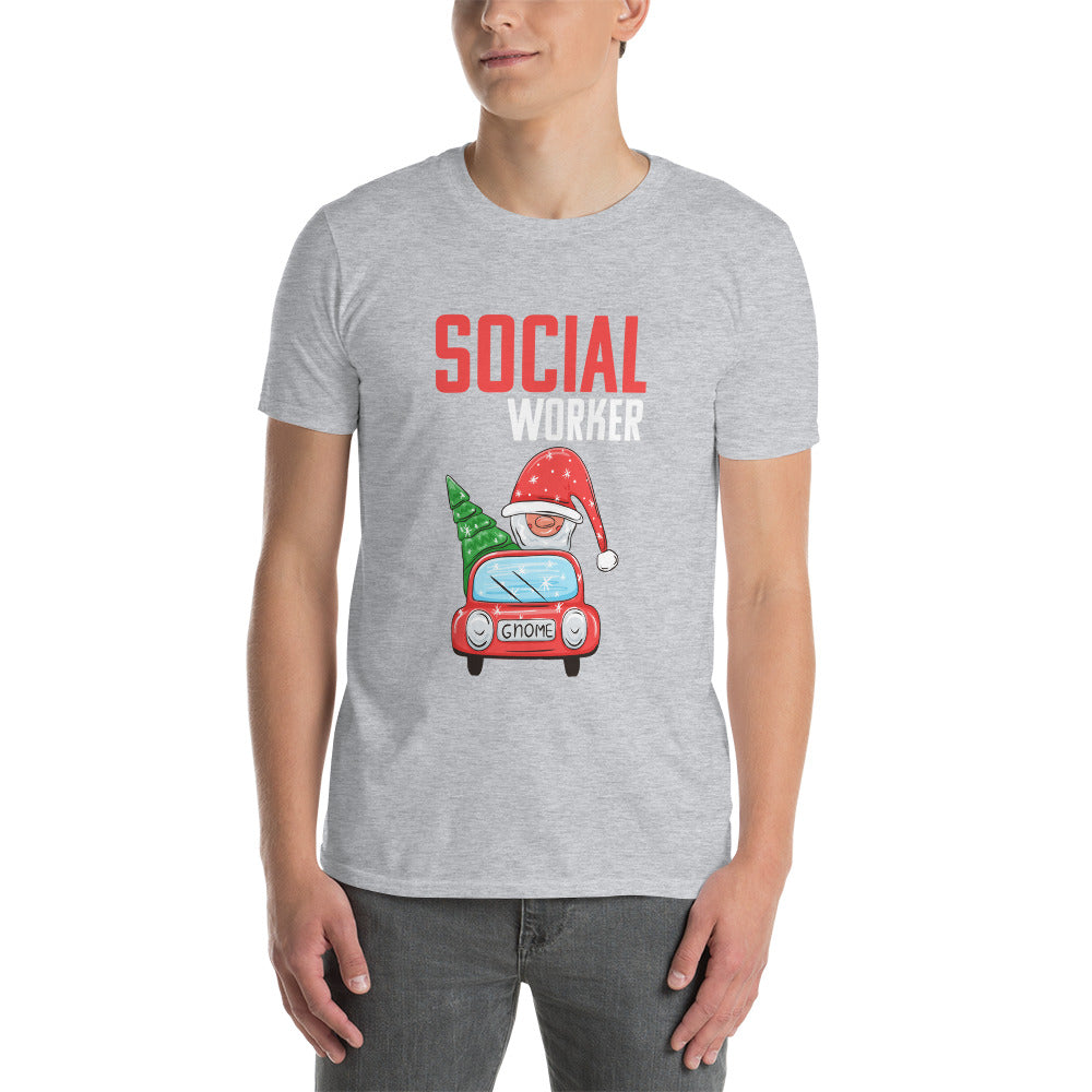 Christmas Social Worker Gnome Short-Sleeve Unisex T-Shirt