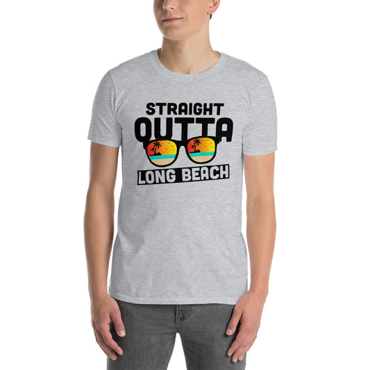 Straight Outta Long Beach Great Travel Vintage Short-Sleeve Unisex T-Shirt