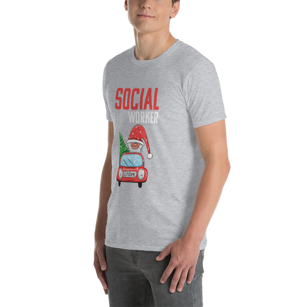 Christmas Social Worker Gnome Short-Sleeve Unisex T-Shirt