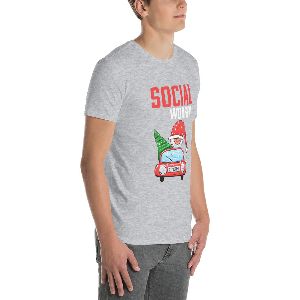 Christmas Social Worker Gnome Short-Sleeve Unisex T-Shirt