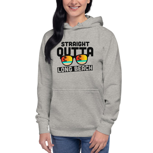 Straight Outta Long Beach Great Travel Vintage Unisex Hoodie