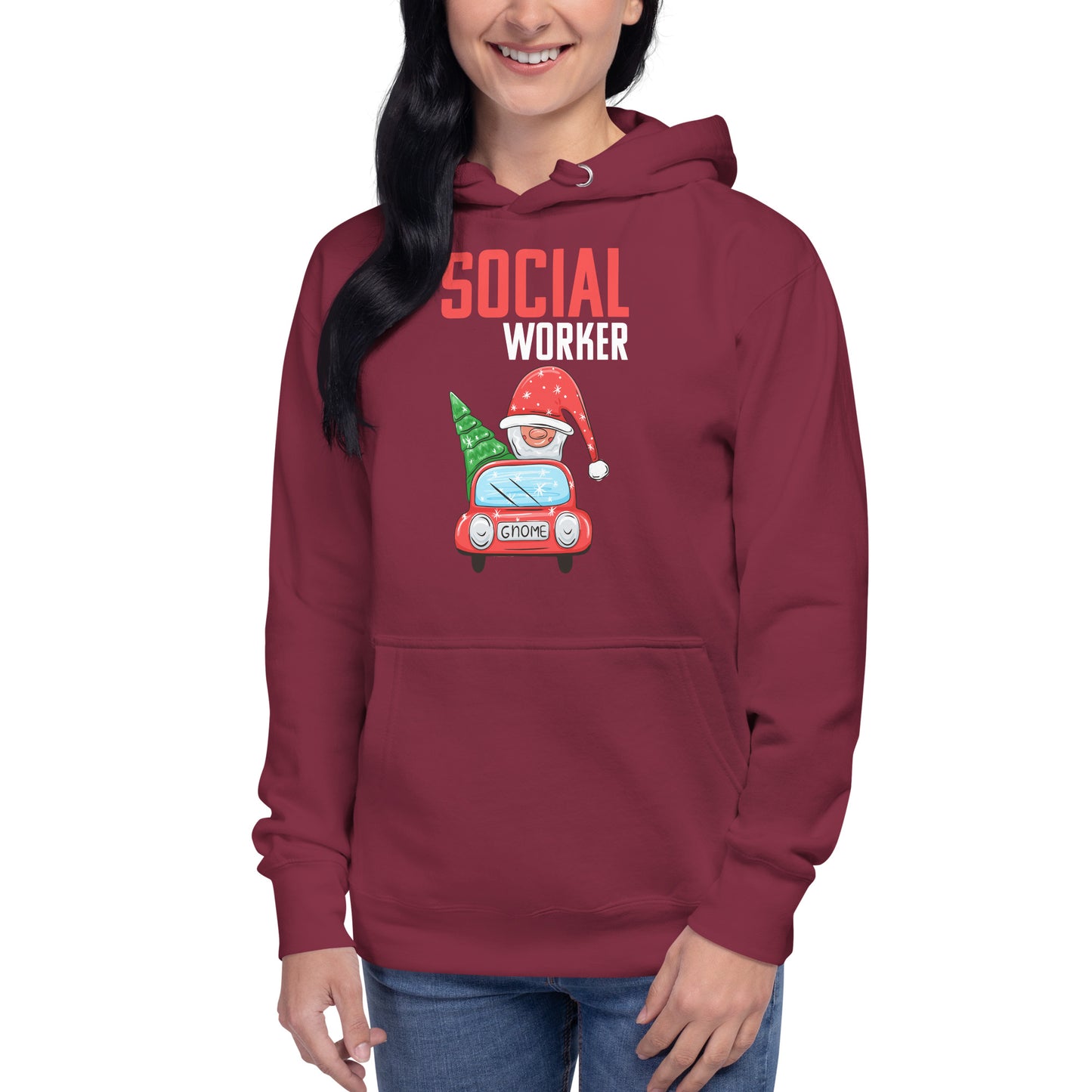 Christmas Social Worker Gnome Unisex Hoodie