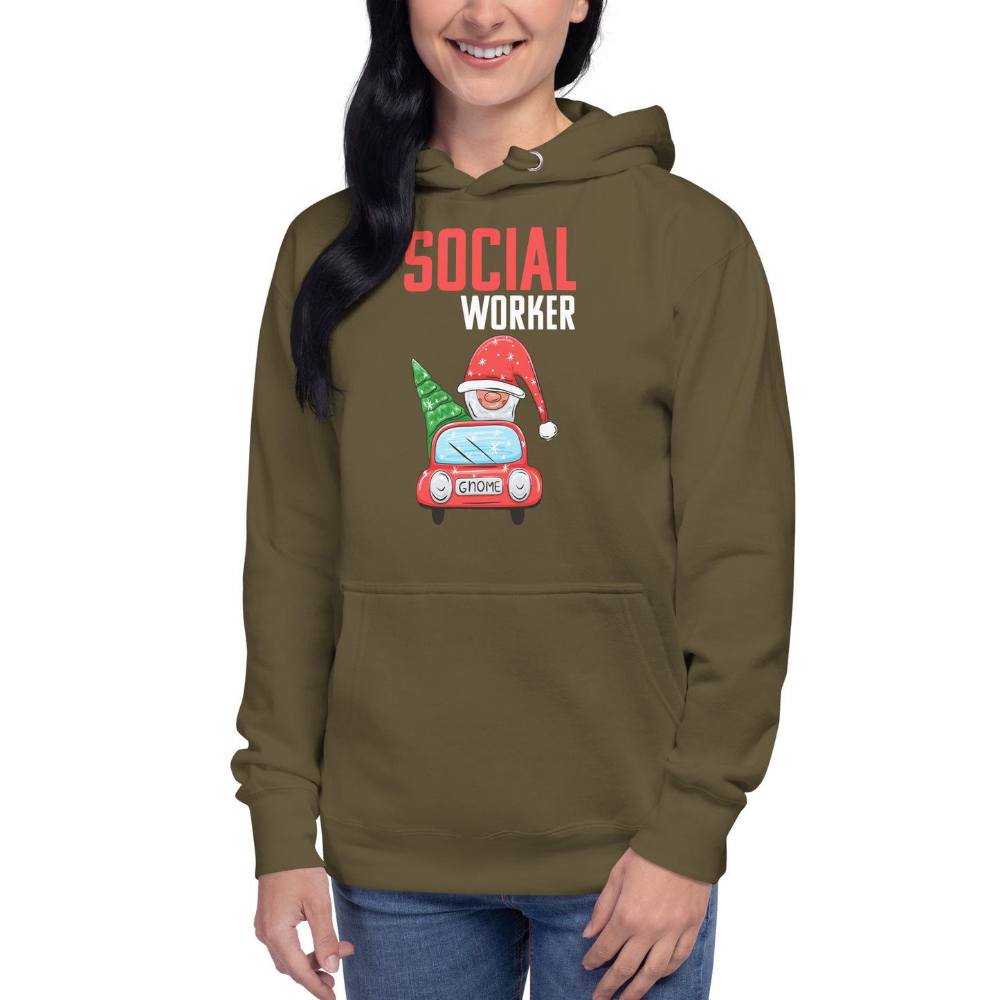 Christmas Social Worker Gnome Unisex Hoodie