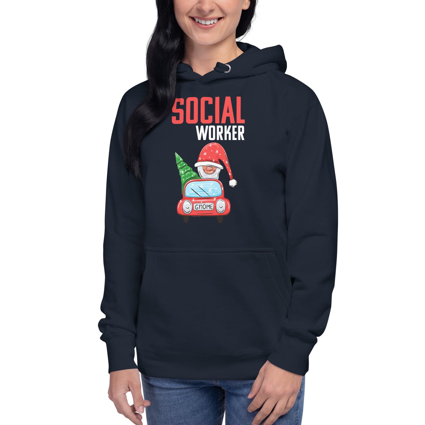 Christmas Social Worker Gnome Unisex Hoodie