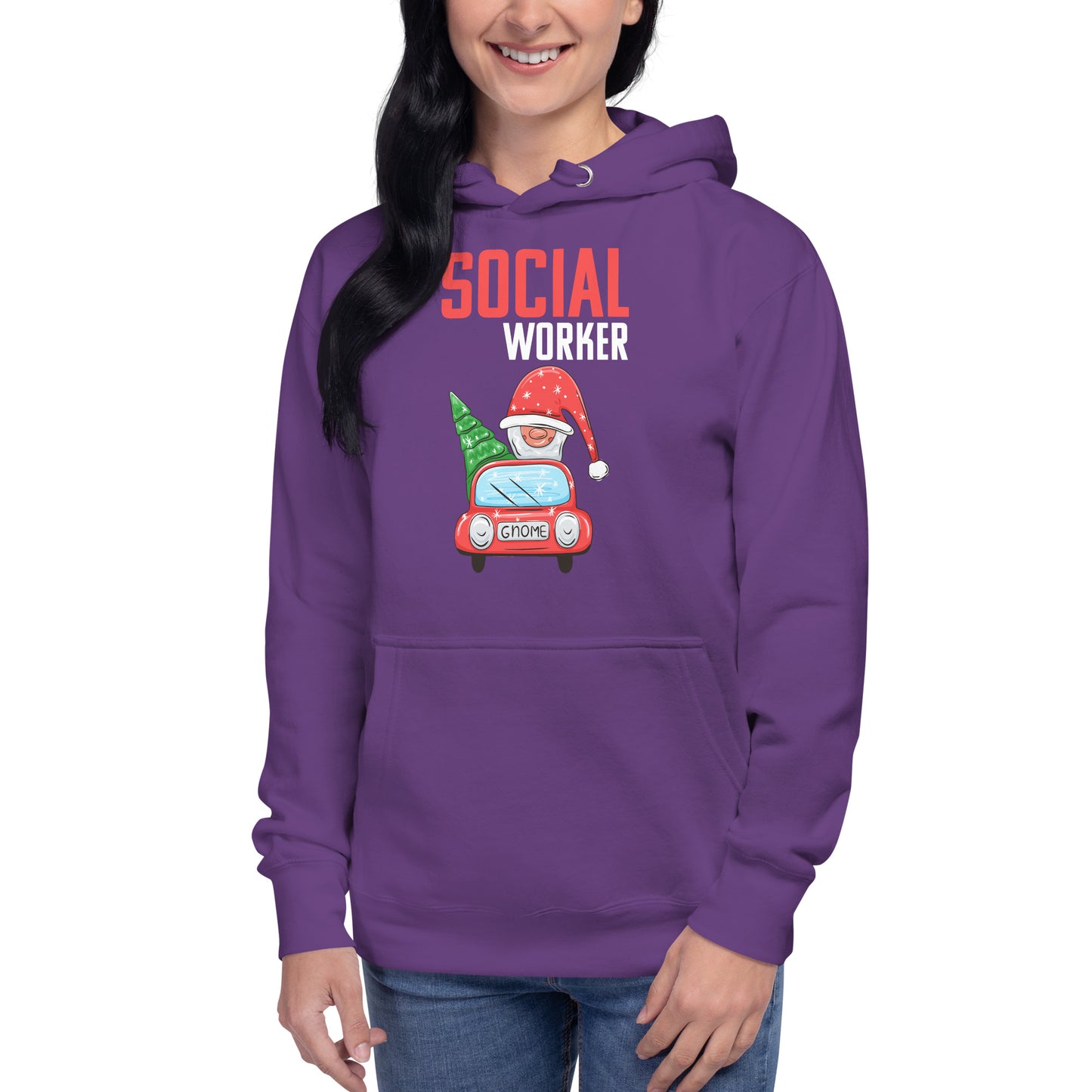 Christmas Social Worker Gnome Unisex Hoodie